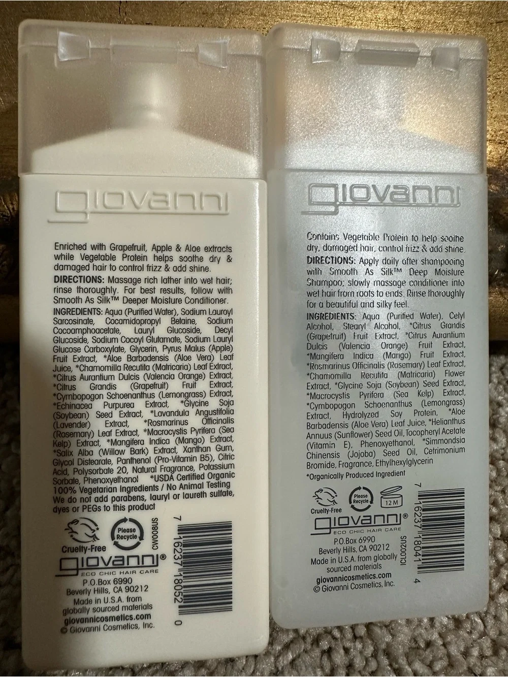 New Giovanni Smooth As Silk Deep Moisture Shampoo + Conditioner 2oz Travel Size